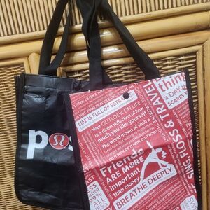lululemon athletica Red and Black Tote Bags Bundle Of Two